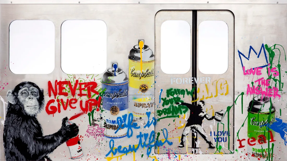 Subway Panel 'Never Give Up' (MTL198 [MBW]) — Mr Brainwash