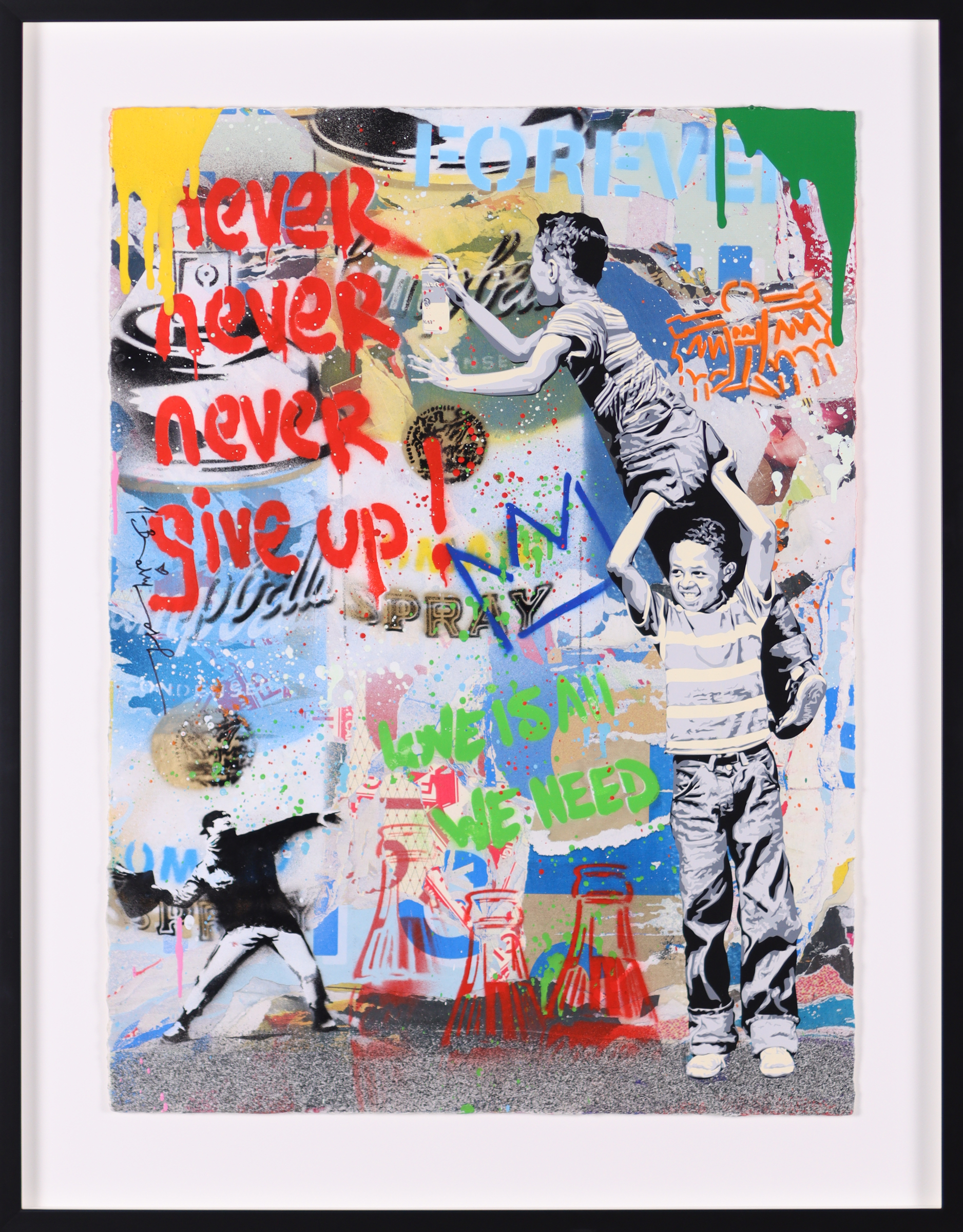 Never, Never Give Up! (P118427 [MBW]) — Mr Brainwash