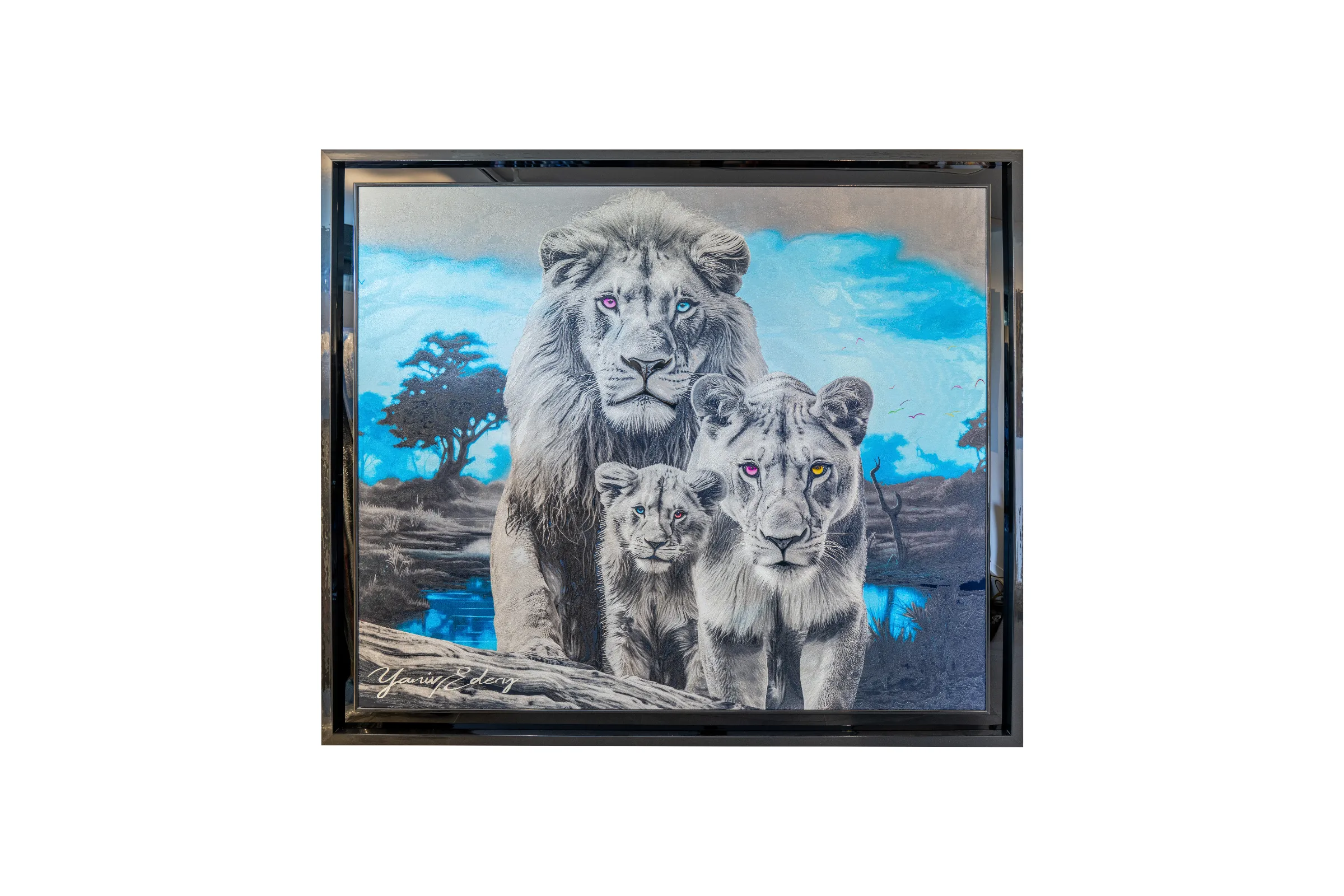 Lion Family Blue — Yaniv Edery